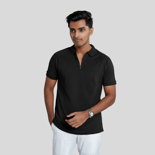 Men's Zip Polo Black Onyx