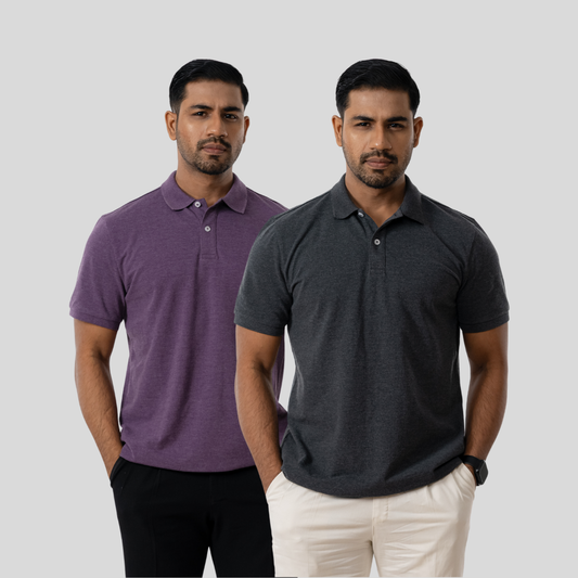 Men's 60/40 Polo (Black & Plum Purple)