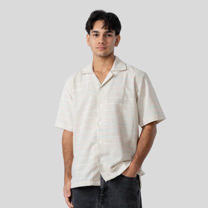 Oversized Cuban Shirt Off White & Mint