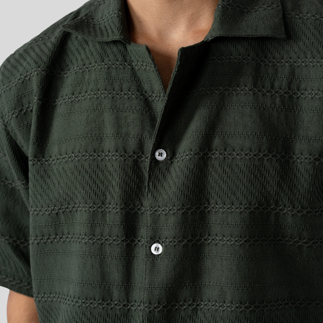 Oversized Cuban Shirt Olive