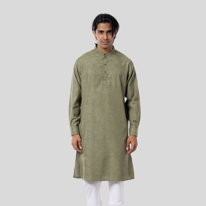 Premium Panjabi Light Olive