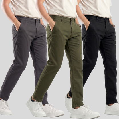 Premium Chino (Black, Dark Olive & Charcoal Grey)