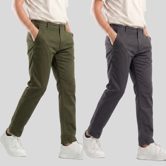 Premium Chino (Dark Olive & Charcoal Grey)