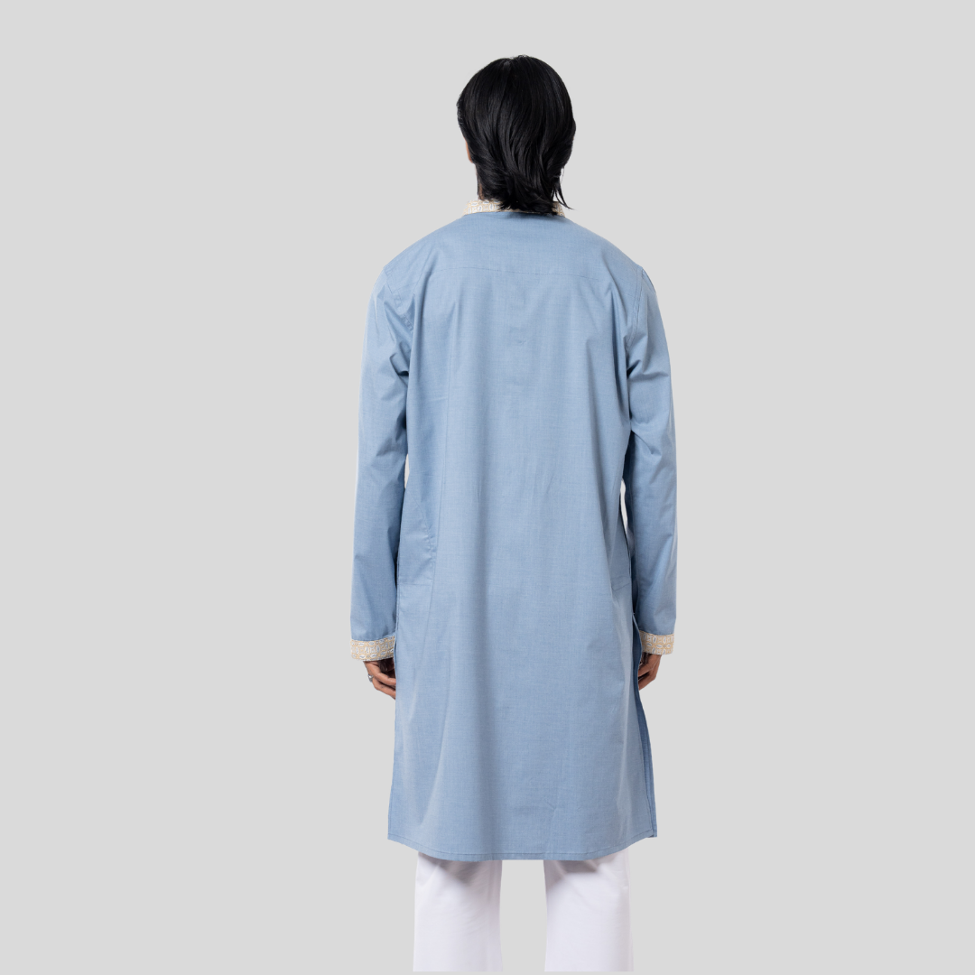 Premium Contrast Panjabi F Blue