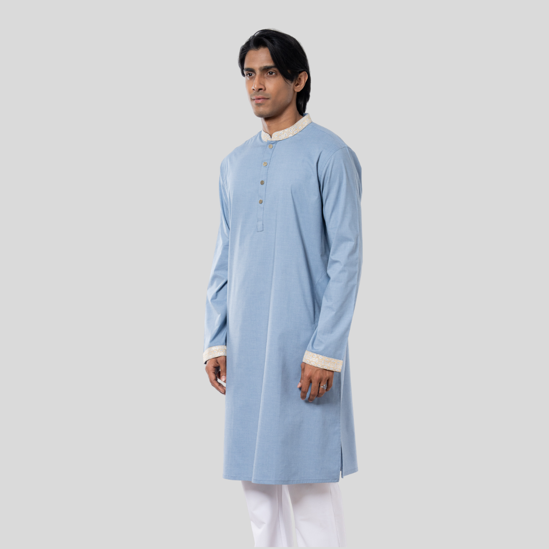Premium Contrast Panjabi F Blue