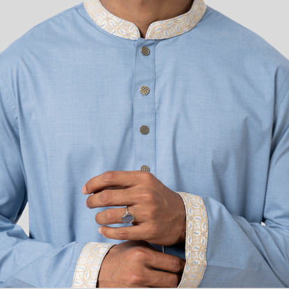 Premium Contrast Panjabi F Blue