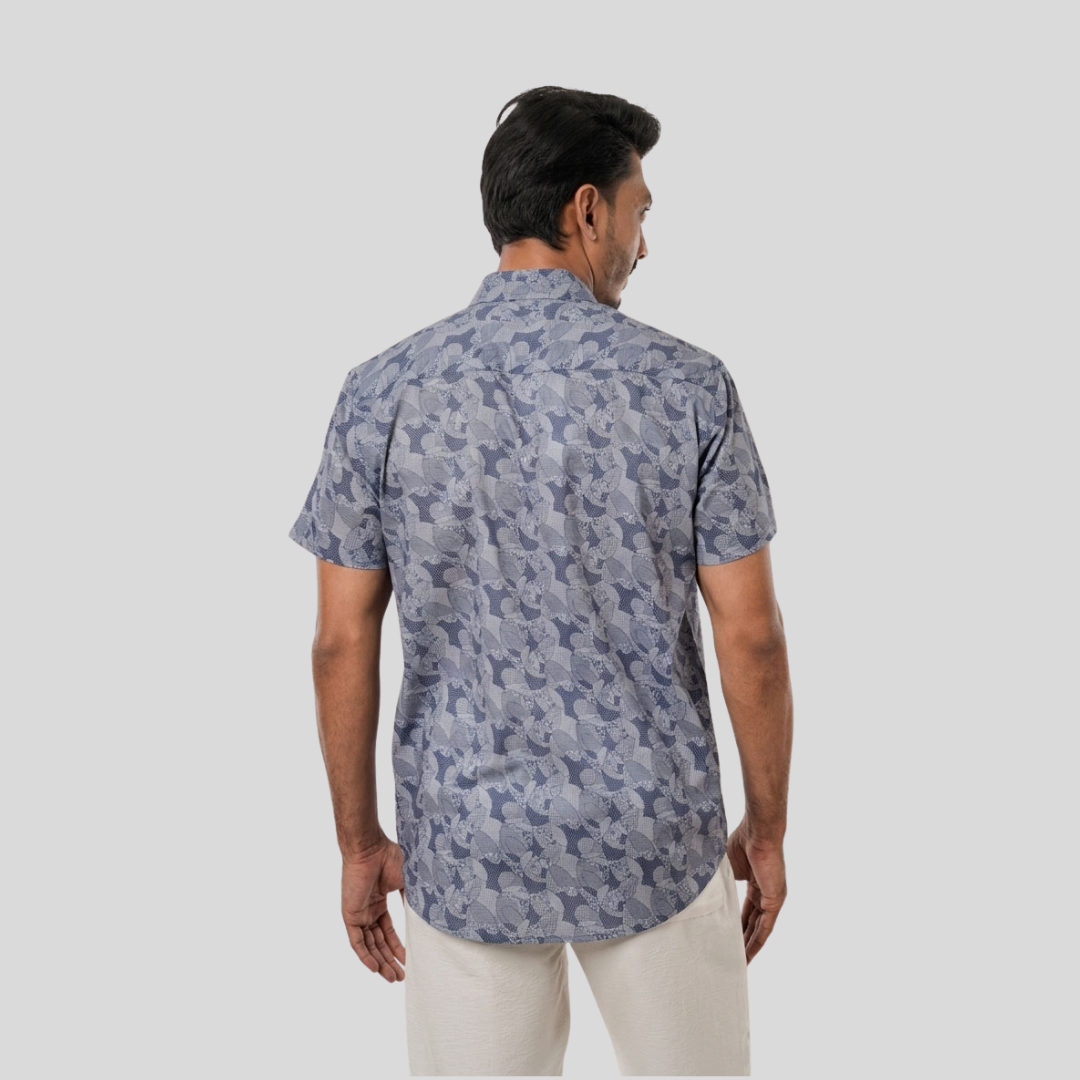 Men's Half Shirt AOP Blue