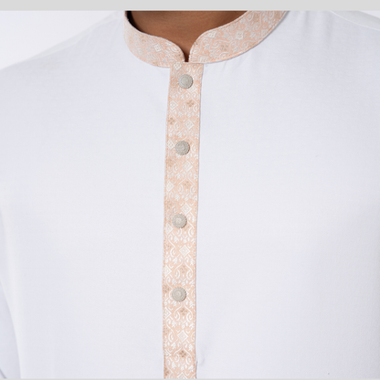 Premium Contrast Panjabi Peach