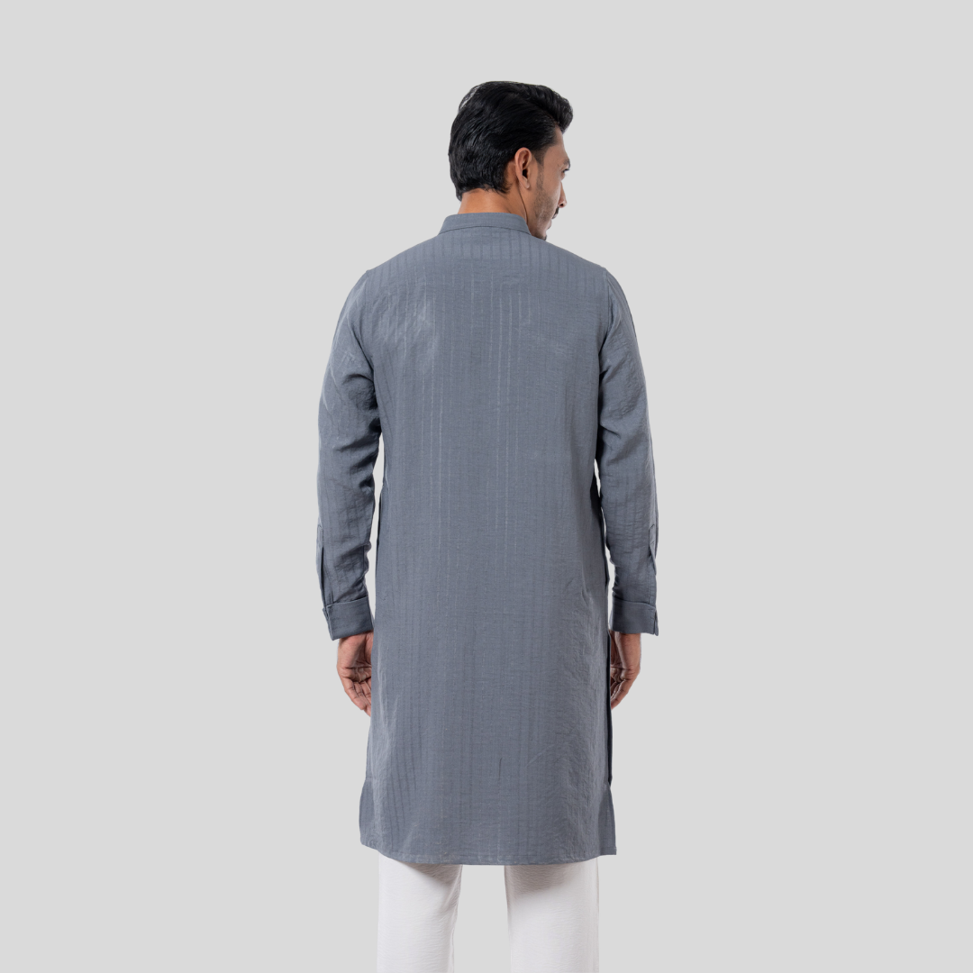 Premium Fancy Panjabi Ash