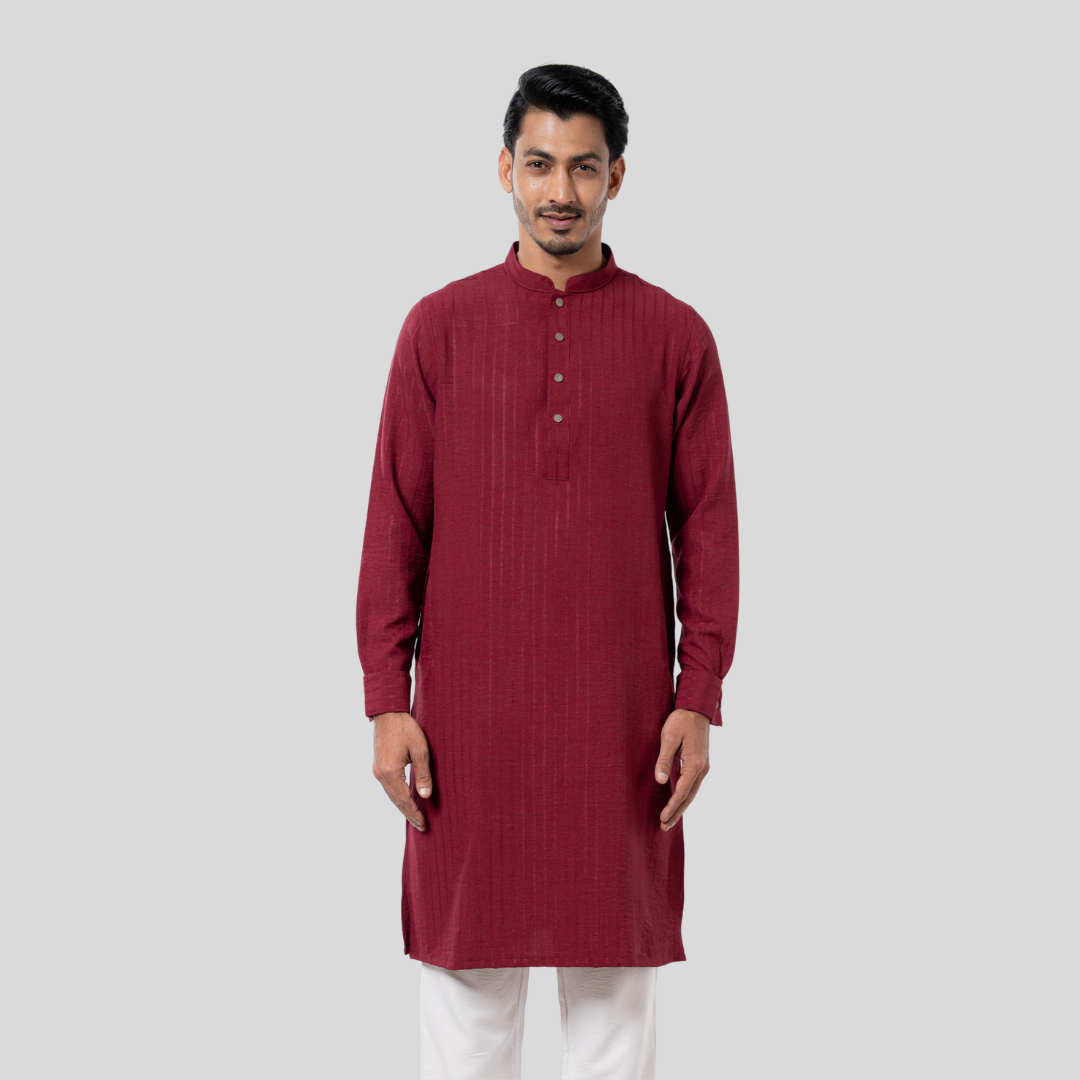 Premium Fancy Panjabi Maroon