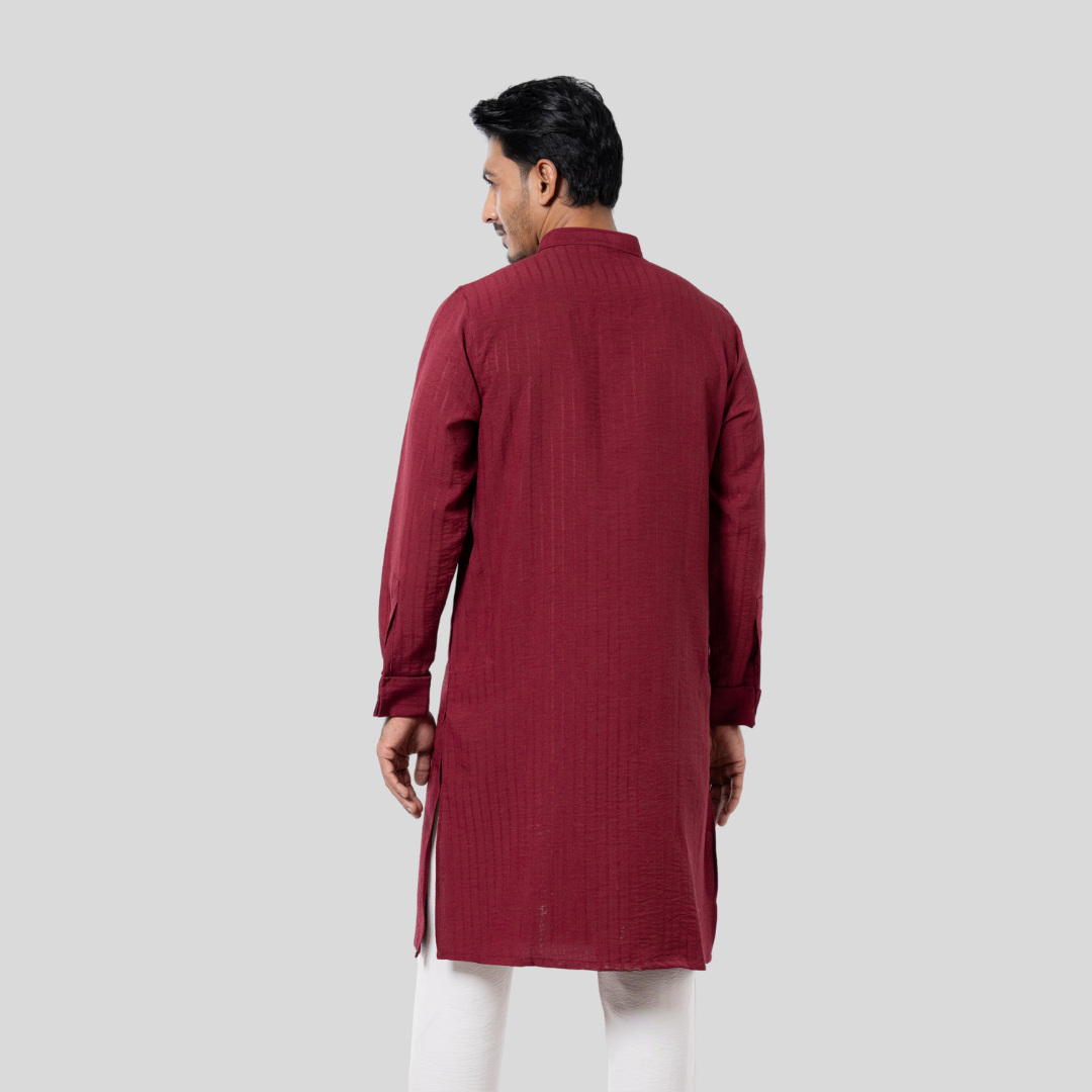Premium Fancy Panjabi Maroon