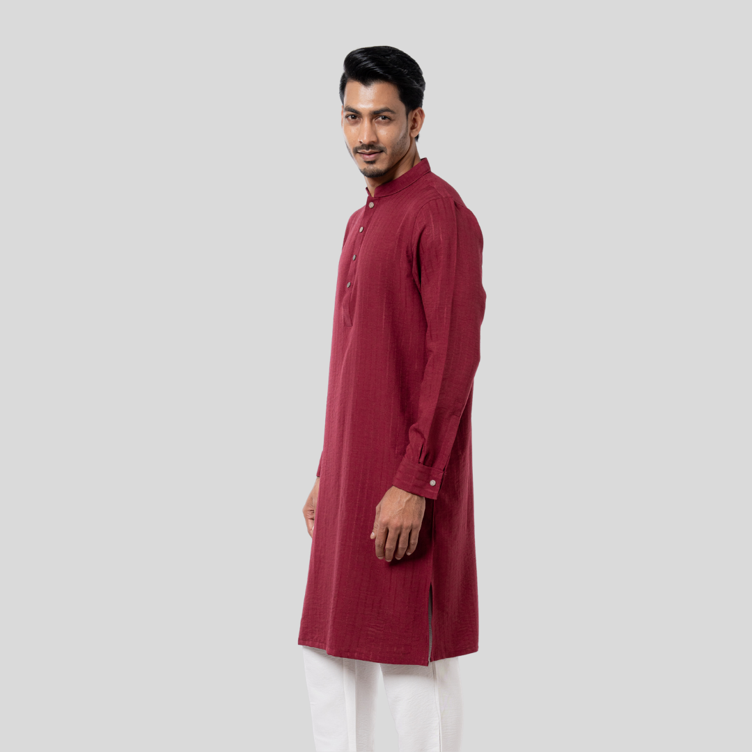 Premium Fancy Panjabi Maroon
