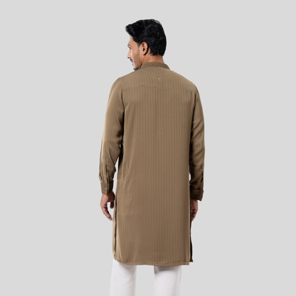 Premium Silk Panjabi D. Beige