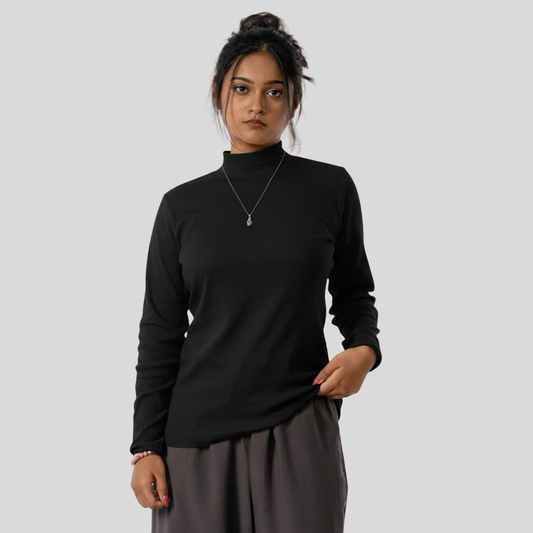 Women's T. Neck Tee Black