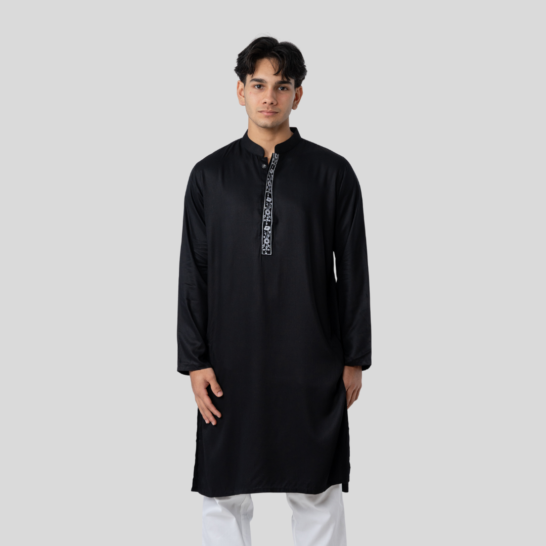 Tencel EMB Panjabi Black