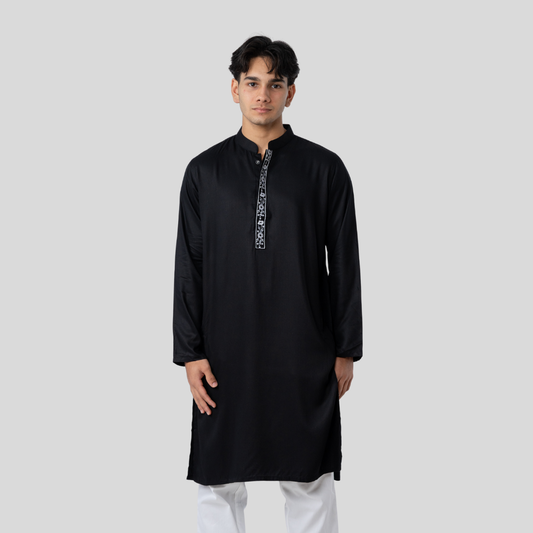 Tencel EMB Panjabi Black