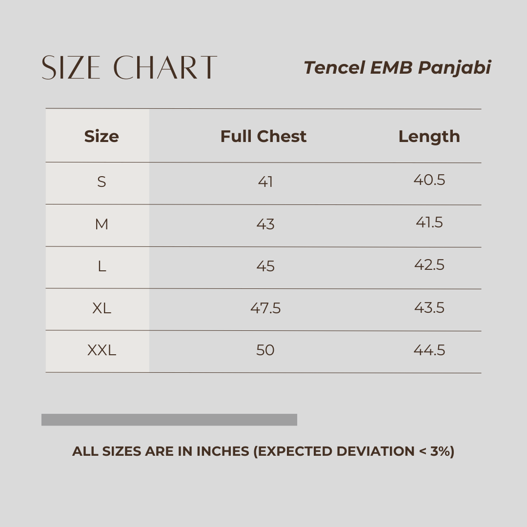 Tencel EMB Panjabi Khaki