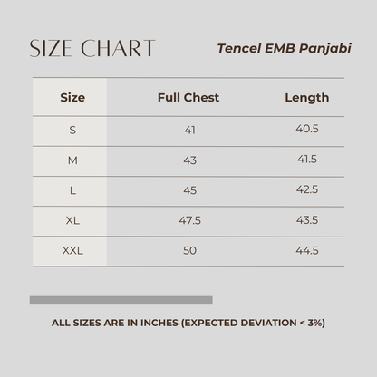 Tencel EMB Panjabi Khaki