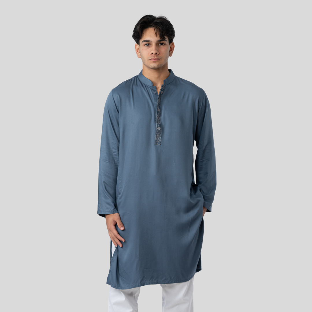 Tencel EMB Panjabi Slate