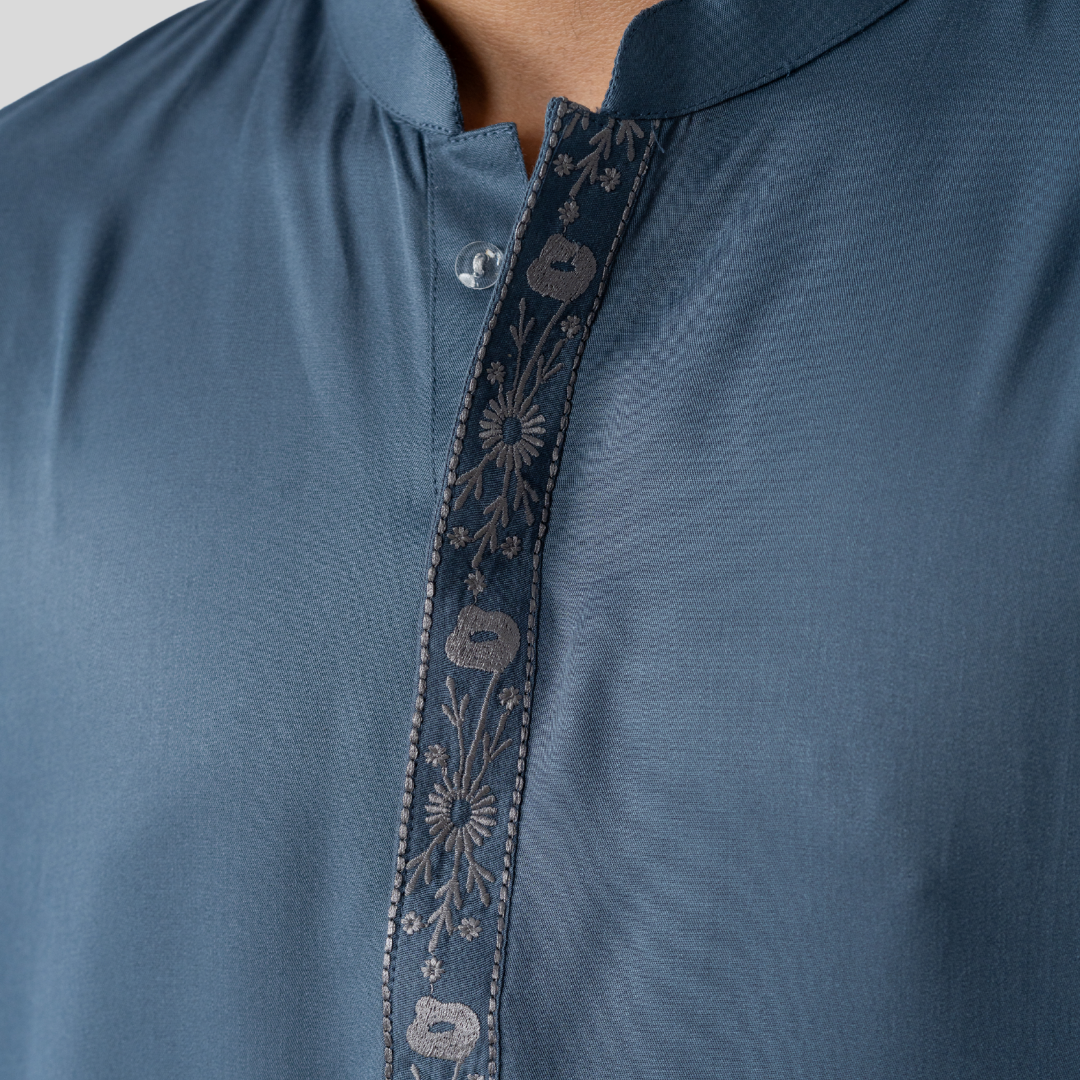 Tencel EMB Panjabi Slate