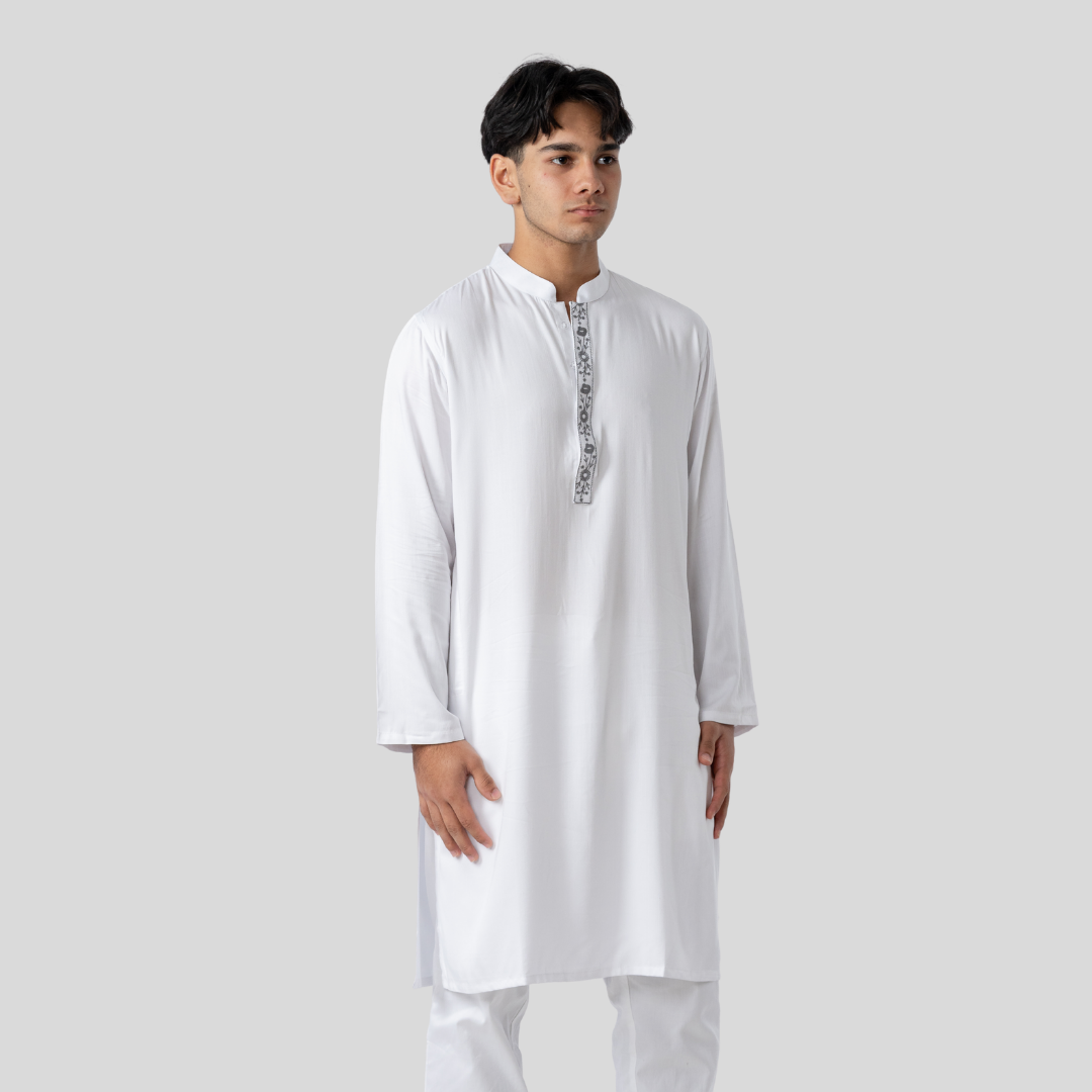 Tencel EMB Panjabi White