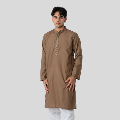 Tencel EMB Panjabi Khaki