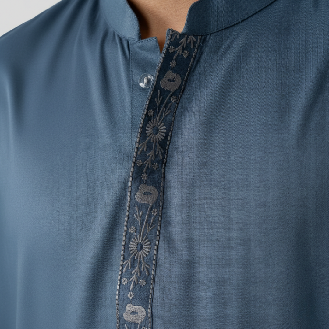 Tencel EMB Panjabi Slate