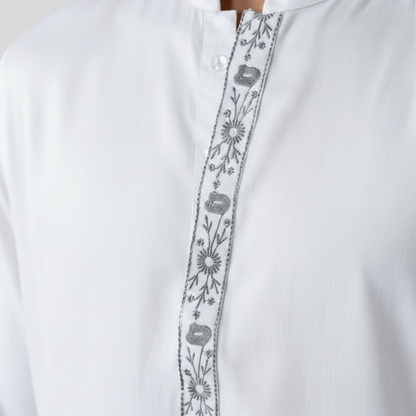 Tencel EMB Panjabi White