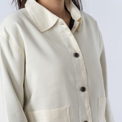 Women's Tencel Top Bottom (Off White)