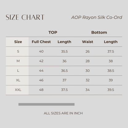 Women's AOP Rayon Silk Co-Ord Yellow