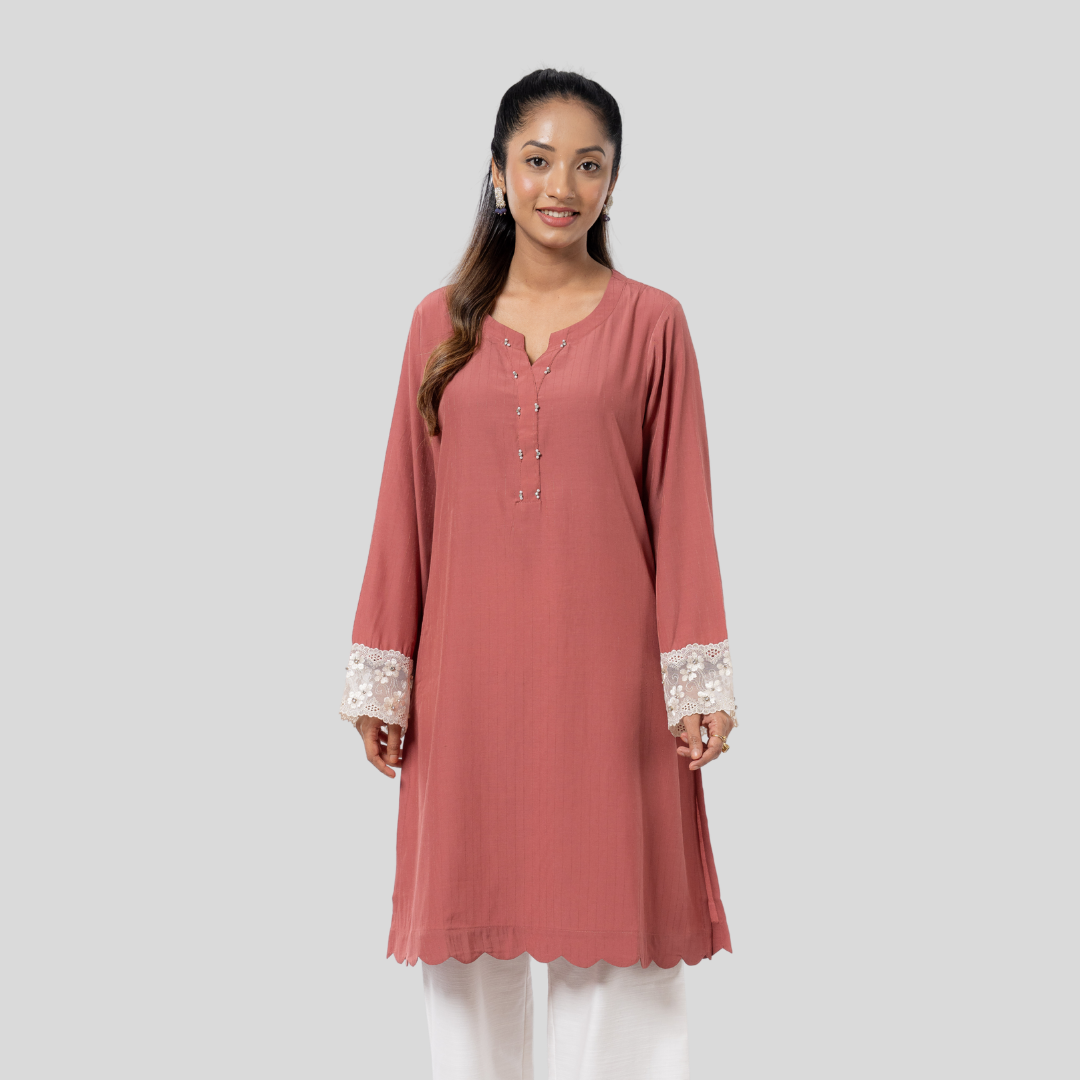 Women's Cashmilon Kurti Rose Wood