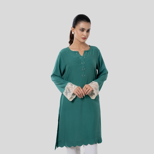 Women's Cashmilon Kurti Pine Green