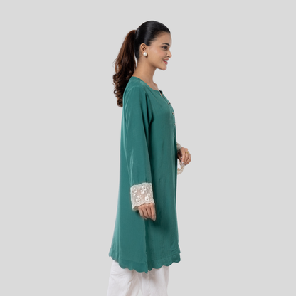 Women's Cashmilon Kurti Pine Green