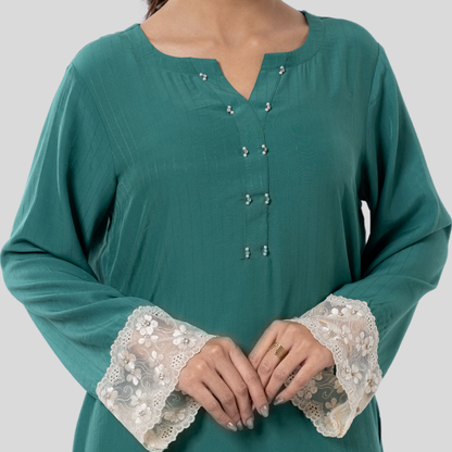 Women's Cashmilon Kurti Pine Green