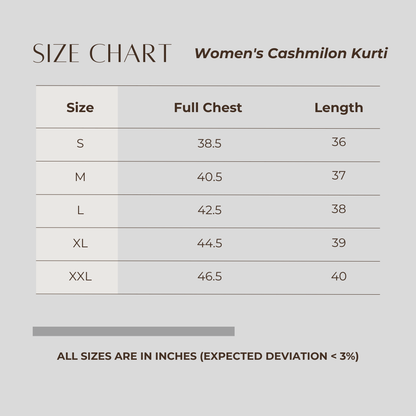 Women's Cashmilon Kurti Rose Wood