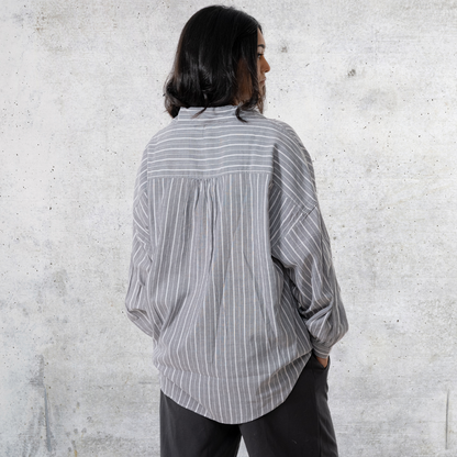 Women's Oversize Shirt Grey & White