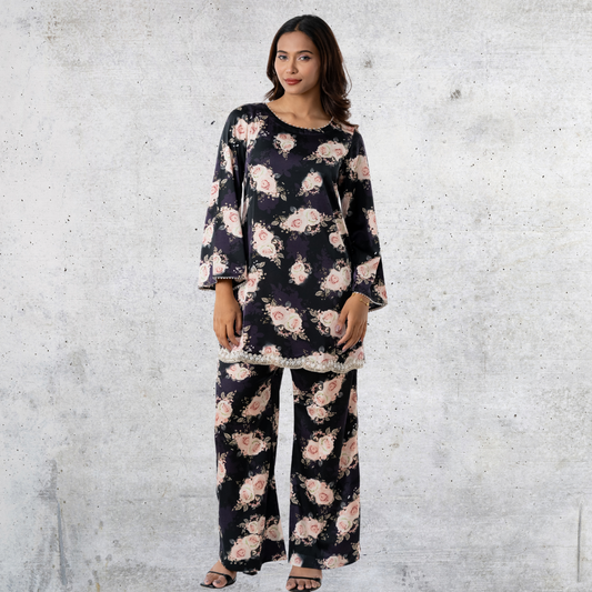 Women's Pearl AOP Co-Ord Black