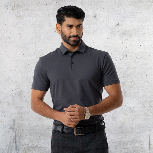 Executive Men's Polo Charcoal Art