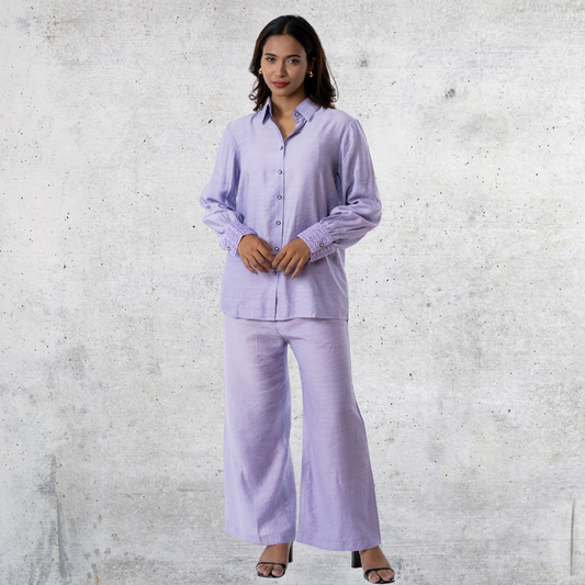 Women's Silk Crepe Co-Ord Purple