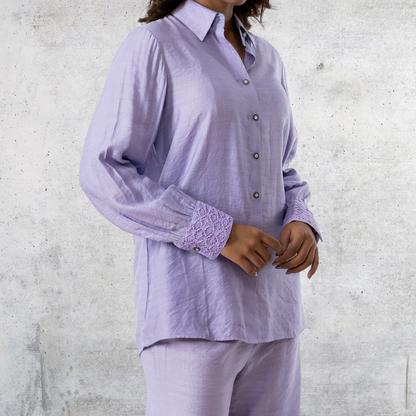 Women's Silk Crepe Co-Ord Purple