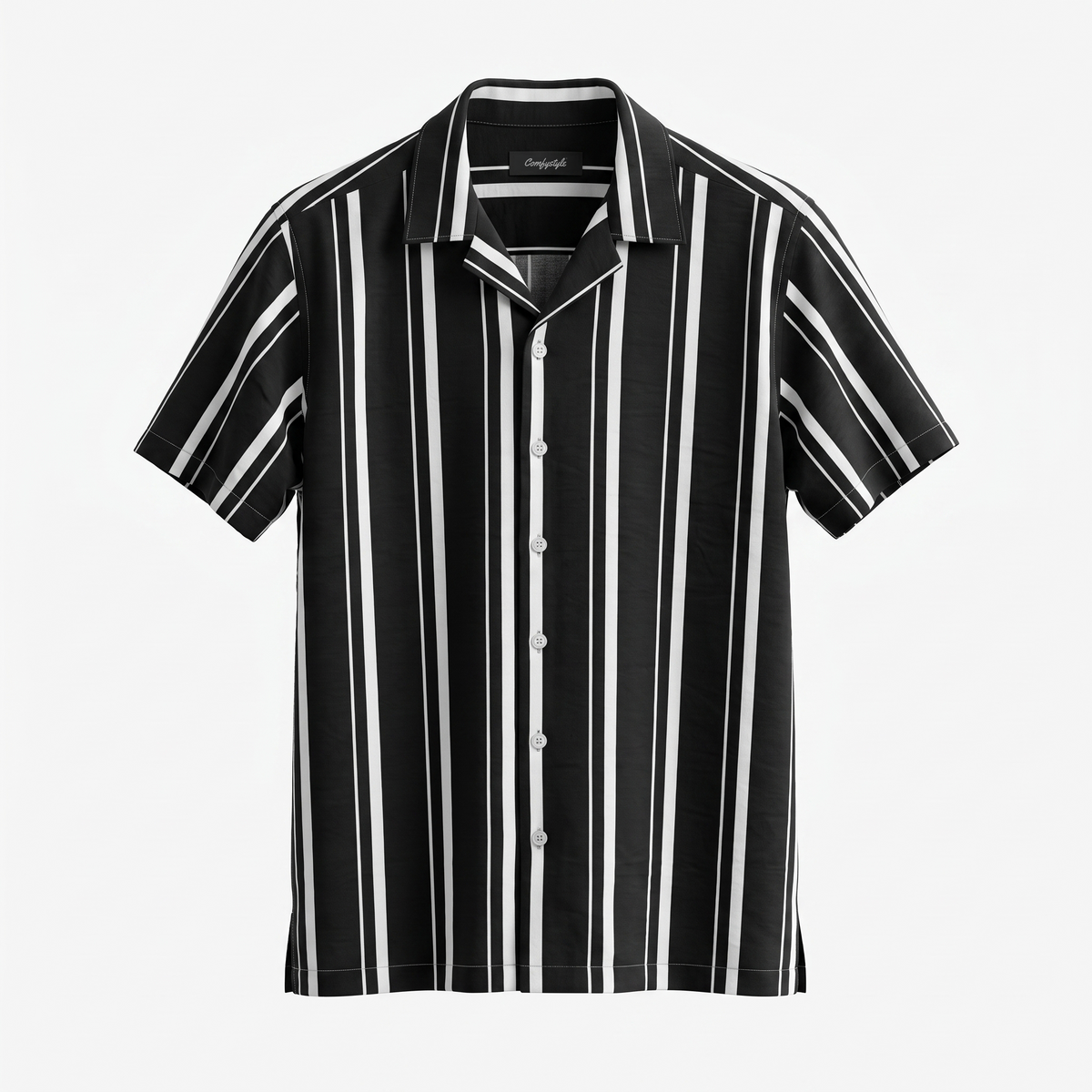 Cuban Shirt E-27MCS015 W & Black STP