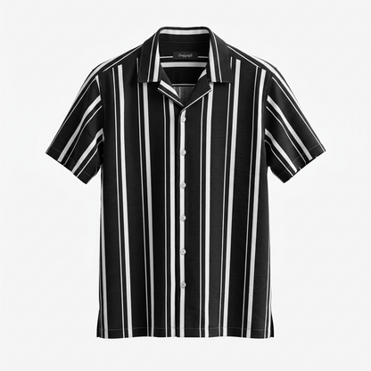 Cuban Shirt E-27MCS015 W & Black STP