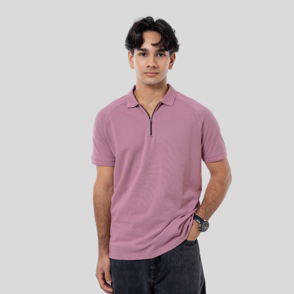 Men's Zip Polo Wistful Mauve