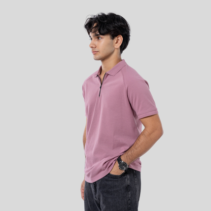 Men's Zip Polo Wistful Mauve