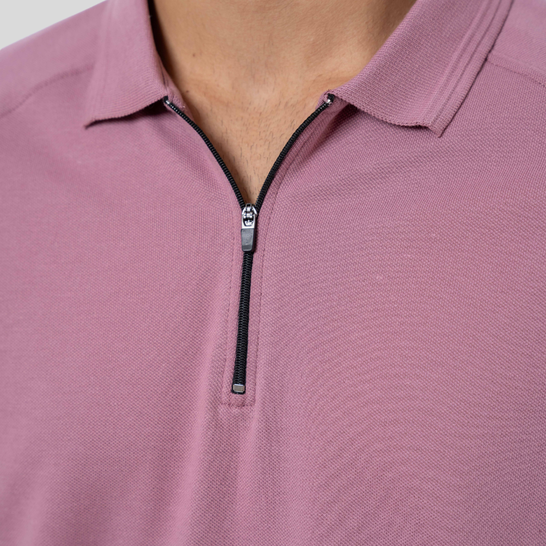 Men's Zip Polo Wistful Mauve